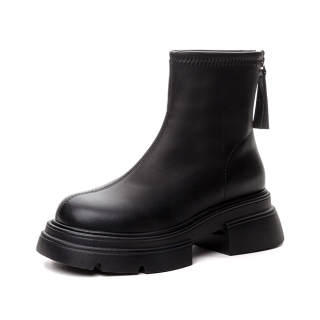 NORTHMORE Leather Ankle Boots 6CM Women's Black