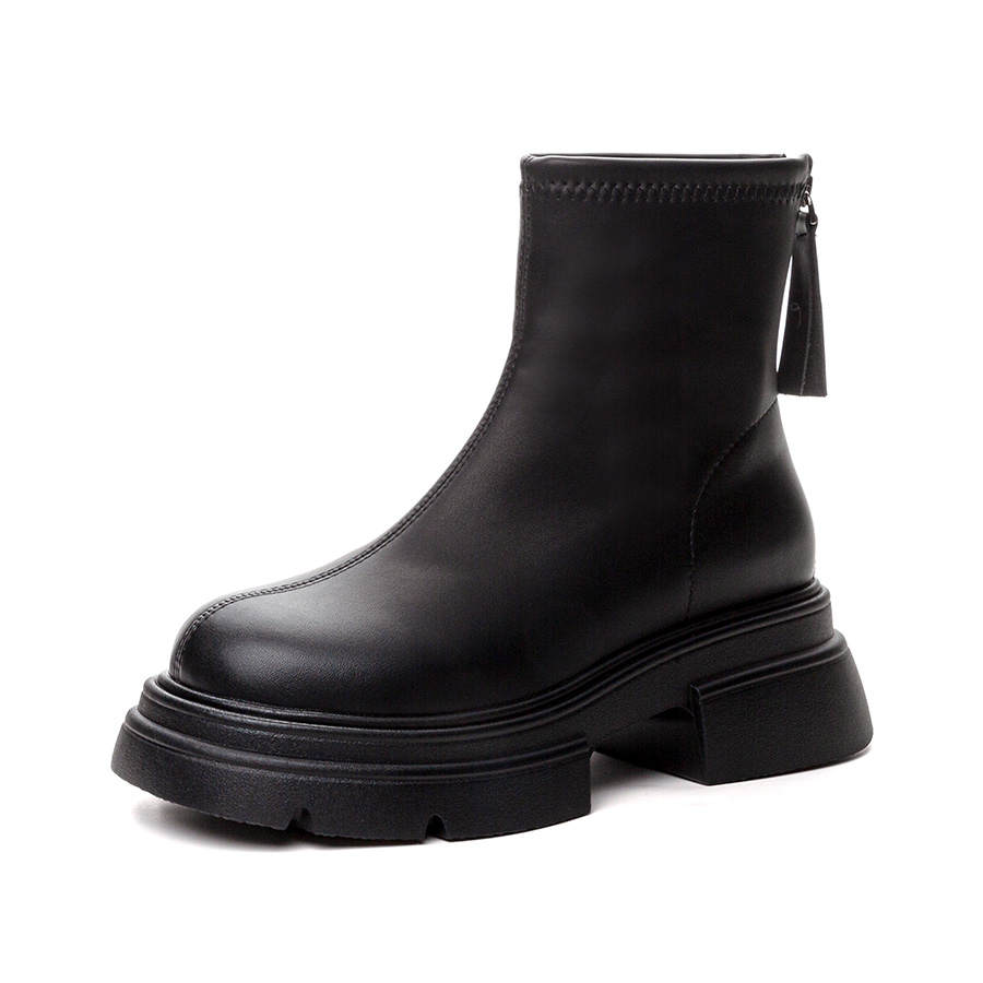 NORTHMORE Leather Ankle Boots 6CM Women's Black