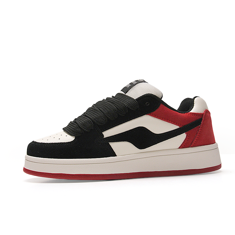 STUR YSN Wear resistant And Lightweight Low top Skateboard Shoes Unisex Black Red