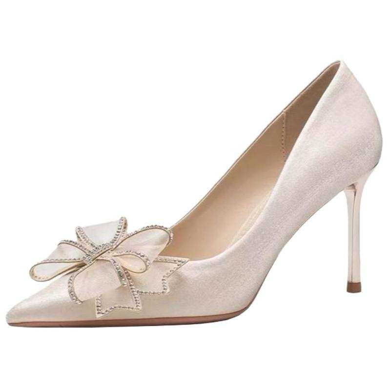 Xingdiman Slim Heel High Heels Women's Champagne