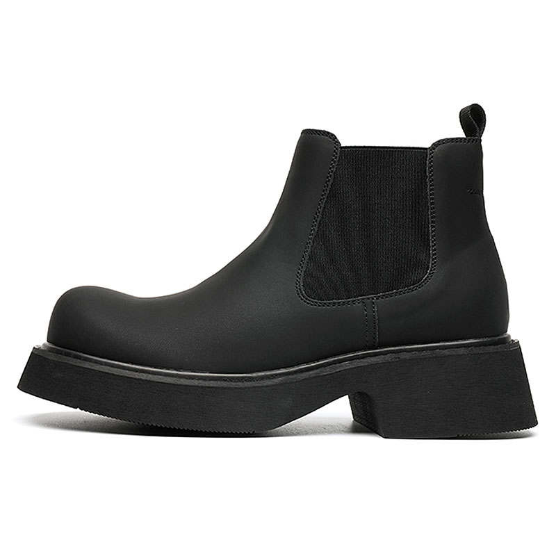 KAQIAODI Microfiber Leather Short Chelsea Boots Men's Black