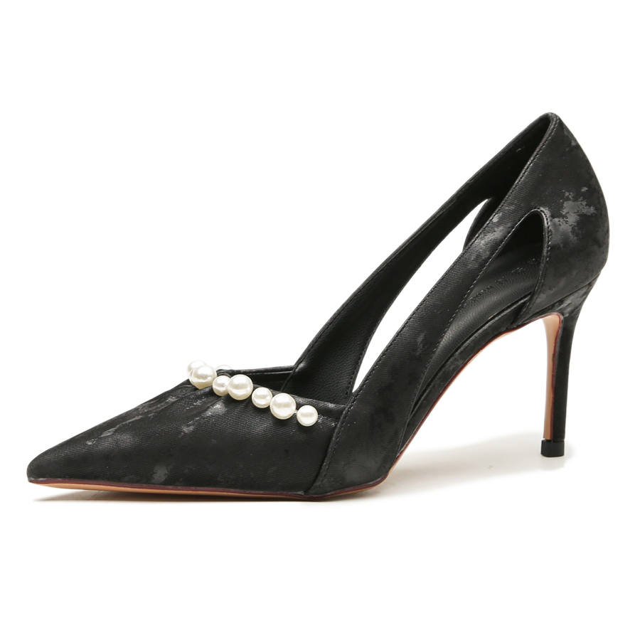 Beijiani Fabric Slim Heel High Heels 8cm Women's