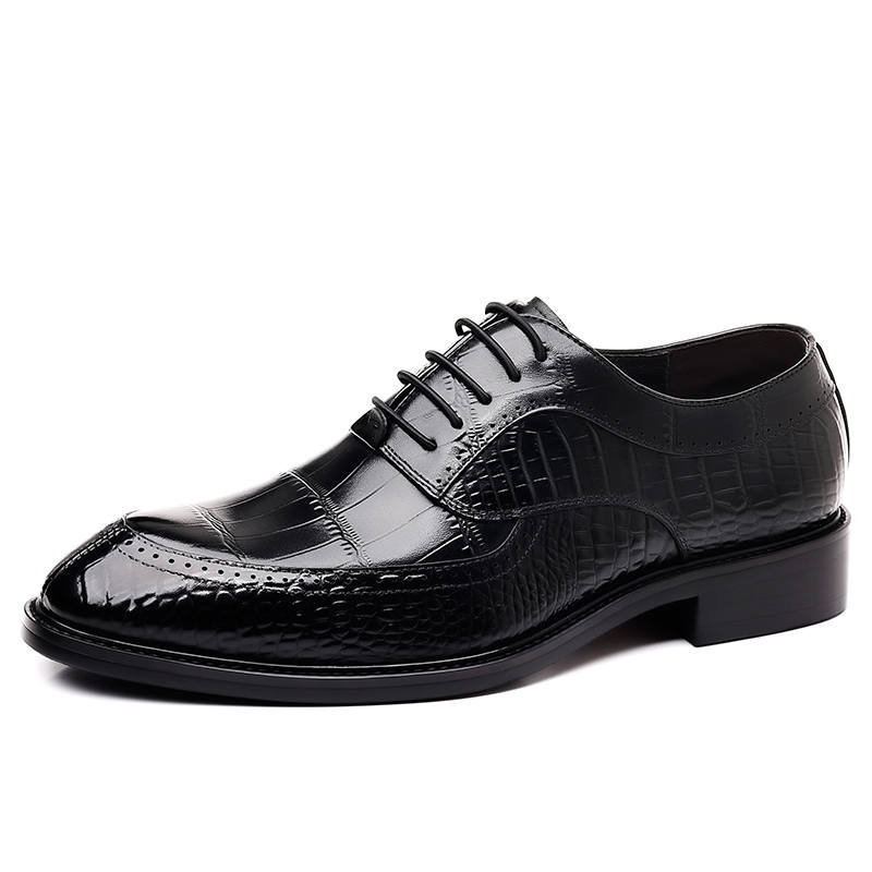 POPULAR ROUSE PR Top Grain Cow Leather Dress Shoes Men's Black