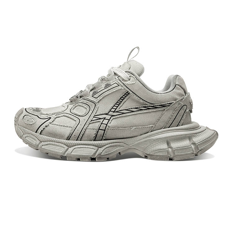 HART DAVIS X103 Collection Gray Zone Cushioning Abrasion Resistant Slip Resistant Low top Chunky Sneakers Unisex