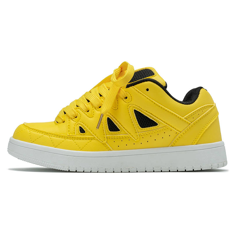 Medd Puffy Shoes Slip Resistant Abrasion Resistant Low top Skateboard Shoes Women's Yellow