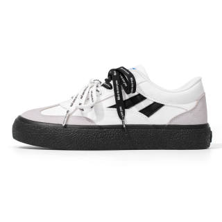 NSTCU Synthetic Leather Abrasion Resistant Slip Resistant Low top Skateboard Shoes Women's Black White