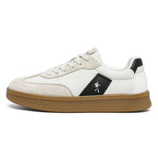 YULANGGONGWU Abrasion Resistant Lightweight Breathable Height Increasing Low top Skateboard Shoes Men's Beige Black