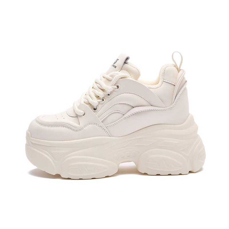MILANLIANGE Cushioning Height Increasing Abrasion Resistant Low top Chunky Sneakers Women's