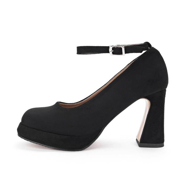 Xingdiman Suede High Heels Women's Black
