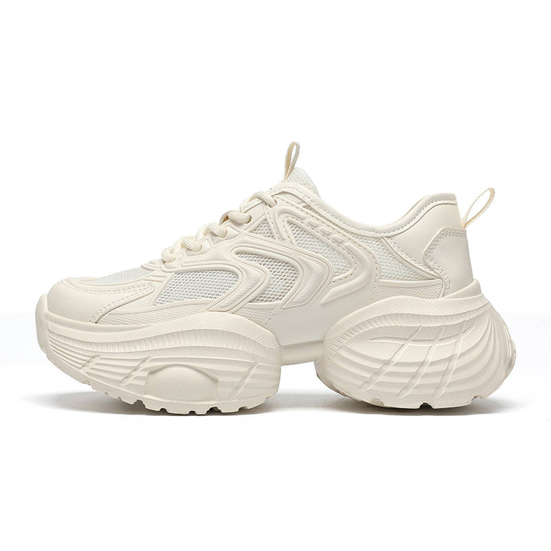 ZHR Textile, Synthetic Leather Breathable Height Increasing Low top Chunky Sneakers Women's