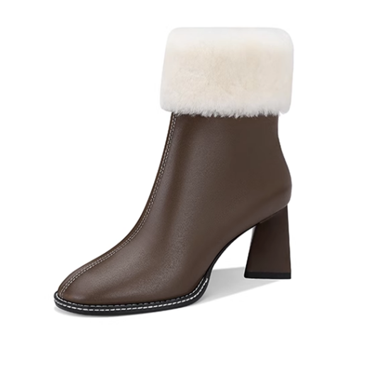 JESSICA SOPHIA Cow Leather Ankle Boots 6.5cm Women's