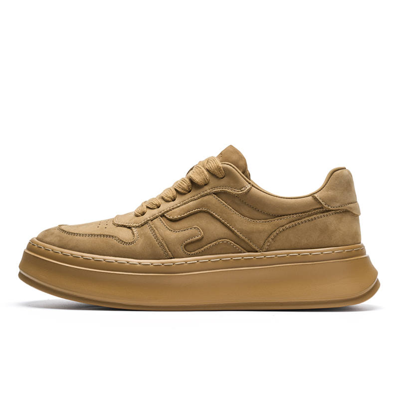 Flange Bullo Top Grain Cow Leather Low top Skateboard Shoes Unisex Ginger Yellow