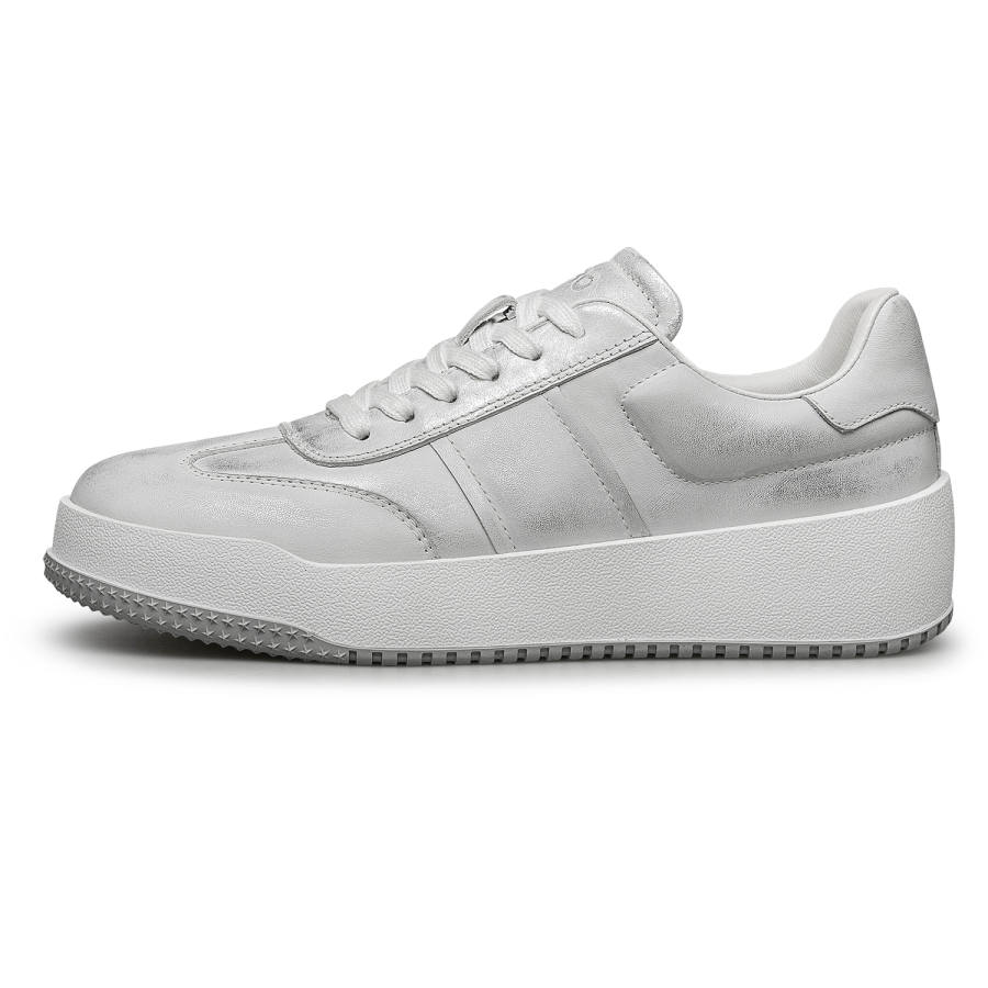 ZRO Cow Leather Slip Resistant Slip Resistant Low top Skateboard Shoes Women's Silver Gray