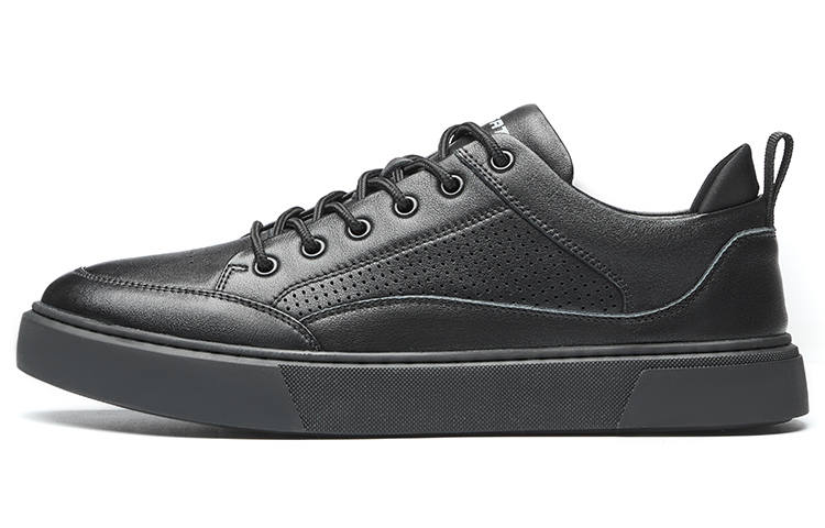ST&SAT Top Grain Cow Leather Low top Stylish Skateboarding Shoes Men's