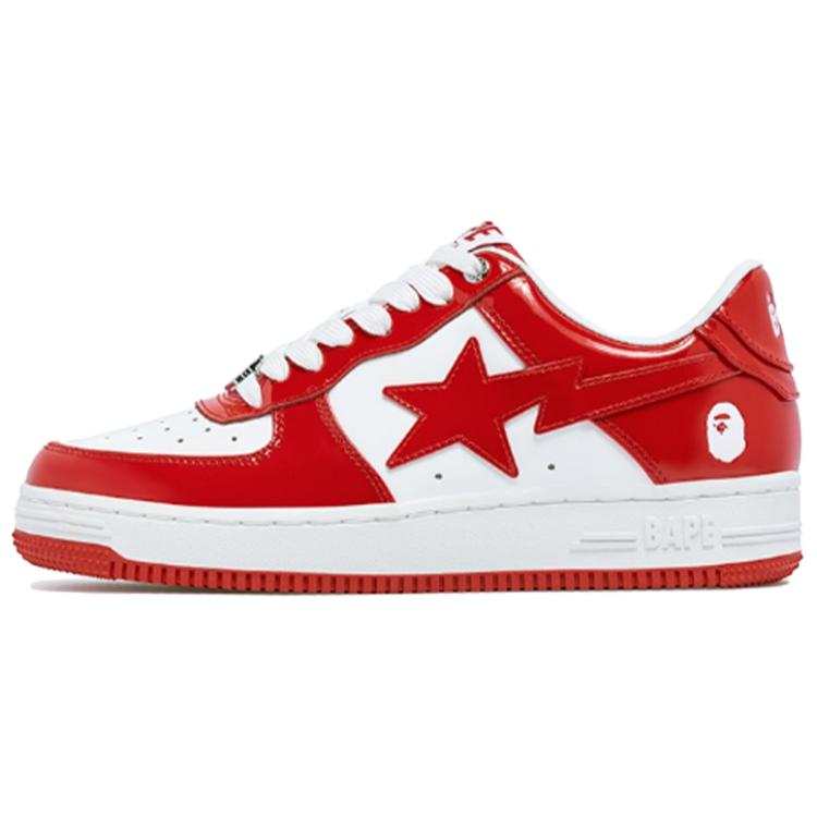 A BATHING APE BAPE A BATHING APE Bape Sta Patent Leather White Red 2023