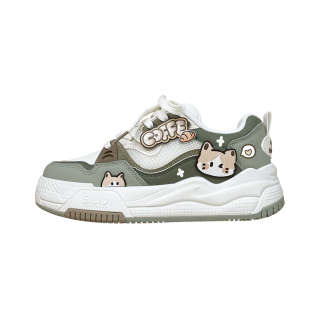 A&M Breathable Height Increasing Breathable Height Increasing Low top Skateboard Shoes Women's Green
