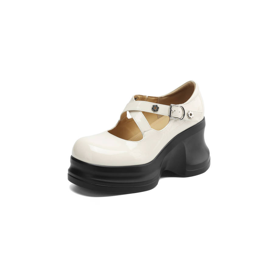DAPHNE Mary Jane Shoes Women's Beige
