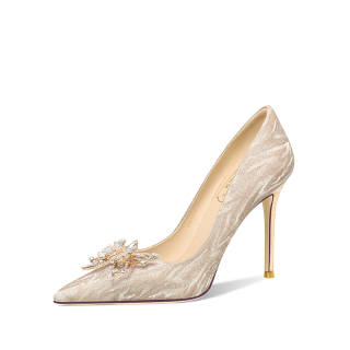 Holy Rose Slim Heel Commemoration High Heels Women's Champagne