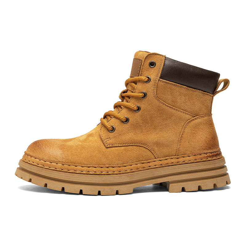 DAISHUTOU Top Grain Pig Leather Short Combat Boots Unisex
