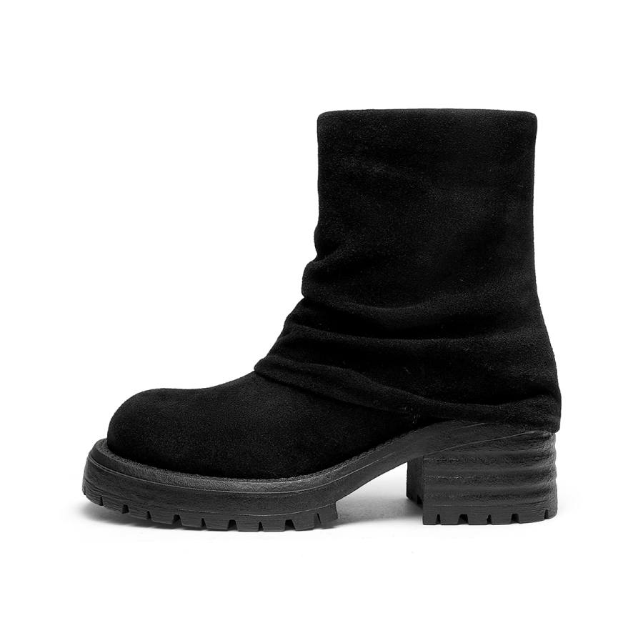 GOLDLION Cow Split Leather Ankle Boots Women's
