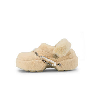 Lost In Echo x Crocs Pearl Fleece Lined Mules No Special Function Closed Toe Slippers Women's Taupe