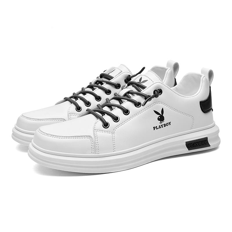 Playboy Casual Shoes Men's Low Top White Gray/White Brown