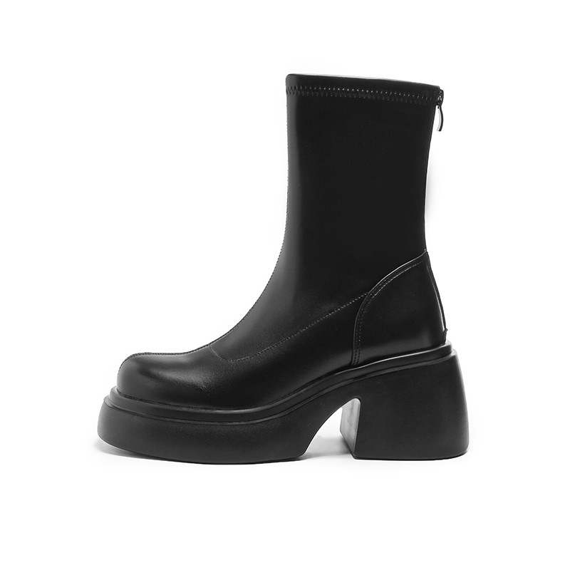 BOJUEMAO Ankle Boots 7.5cm Women's Black