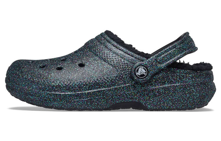 Crocs Crocs Classic Glitter Black Lined Clogs 'Starry Skies' Women's