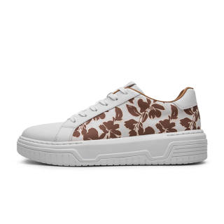 CROWN Textile, Cow Leather Slip Resistant Cushioning Height Increasing Low top Skateboard Shoes Men's