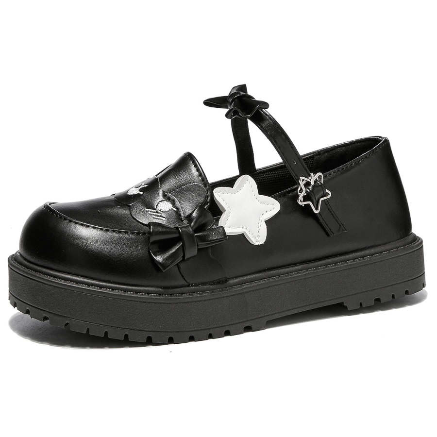 KEMANIKE Synthetic Leather Platform Mary Jane Shoes Women's