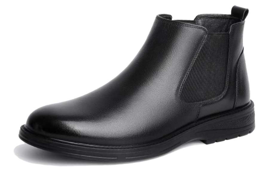 AOKANG Crew Chelsea Boots 3cm Men's Black