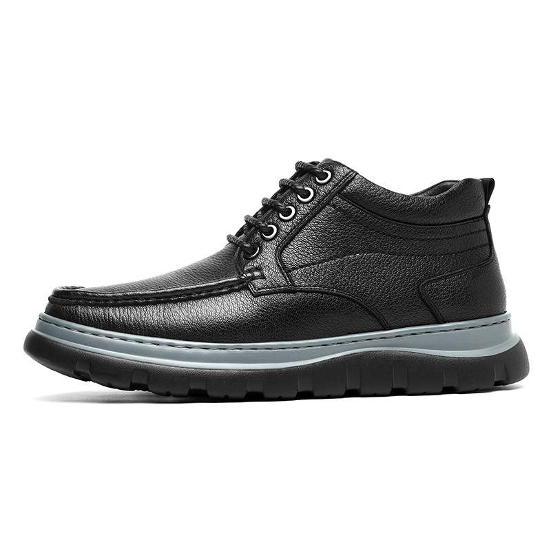 Rich Birds Sheepskin Fleece Lined Thermal, Comfortable Abrasion Resistant, Minimalist Style Casual Shoes Men's Black