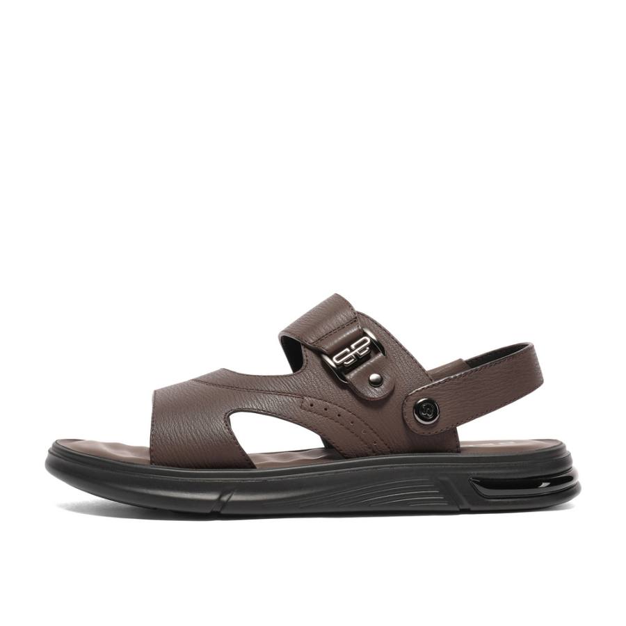 BELLE BELLE Leather Casual Sandal Men's Black Brown