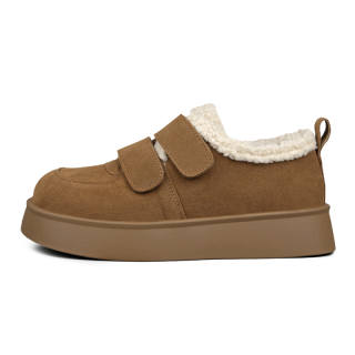 N6N8 Suede Versatile Comfortable Thickened Fleece Lined Platform Hook and Loop Birkenstock Style Shoes