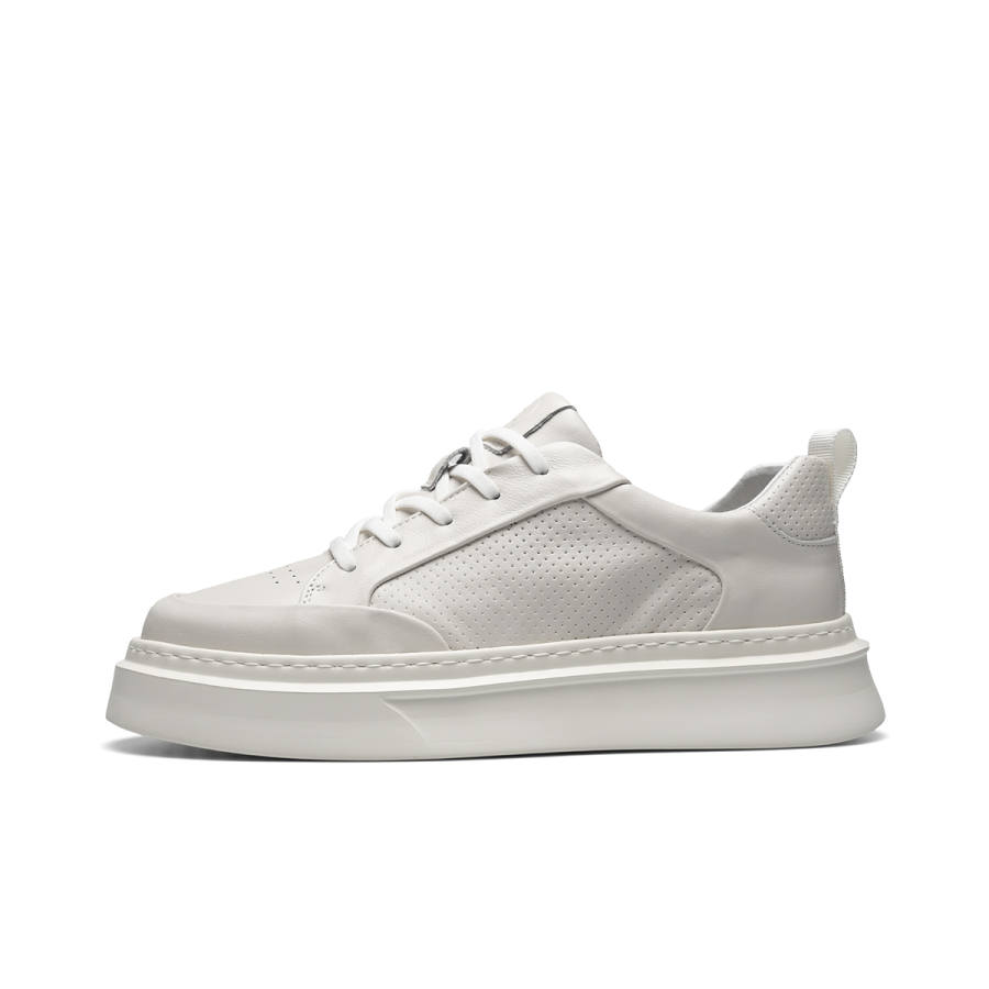 PARDASAUL Cow Leather Low top Skateboard Shoes Men's White