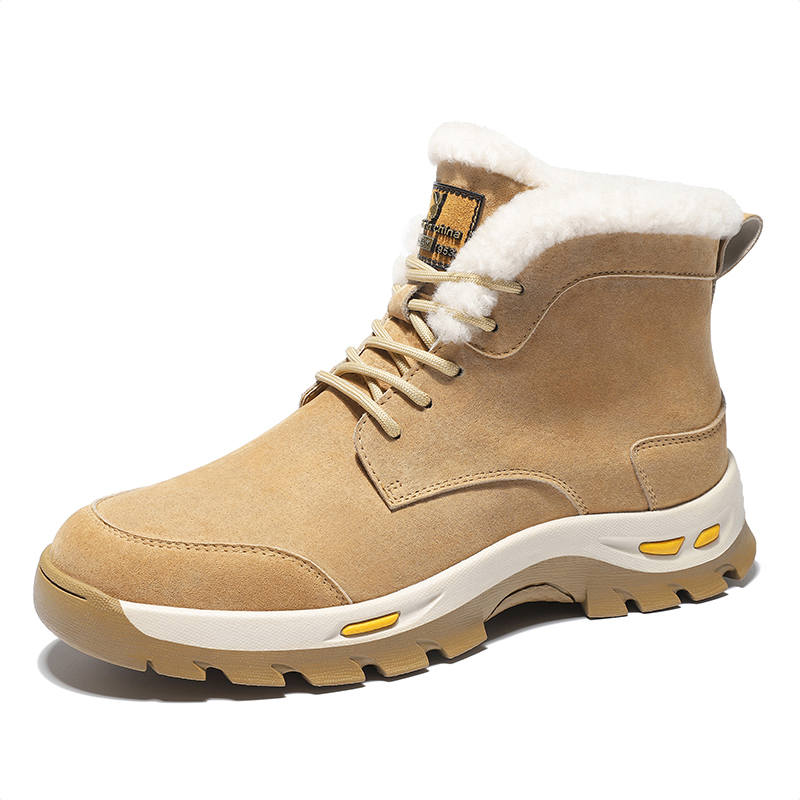 Playboy Thermal Fleece Lined And Thickened Sole, Comfortable And Versatile Short Snow Boots Men's Camel
