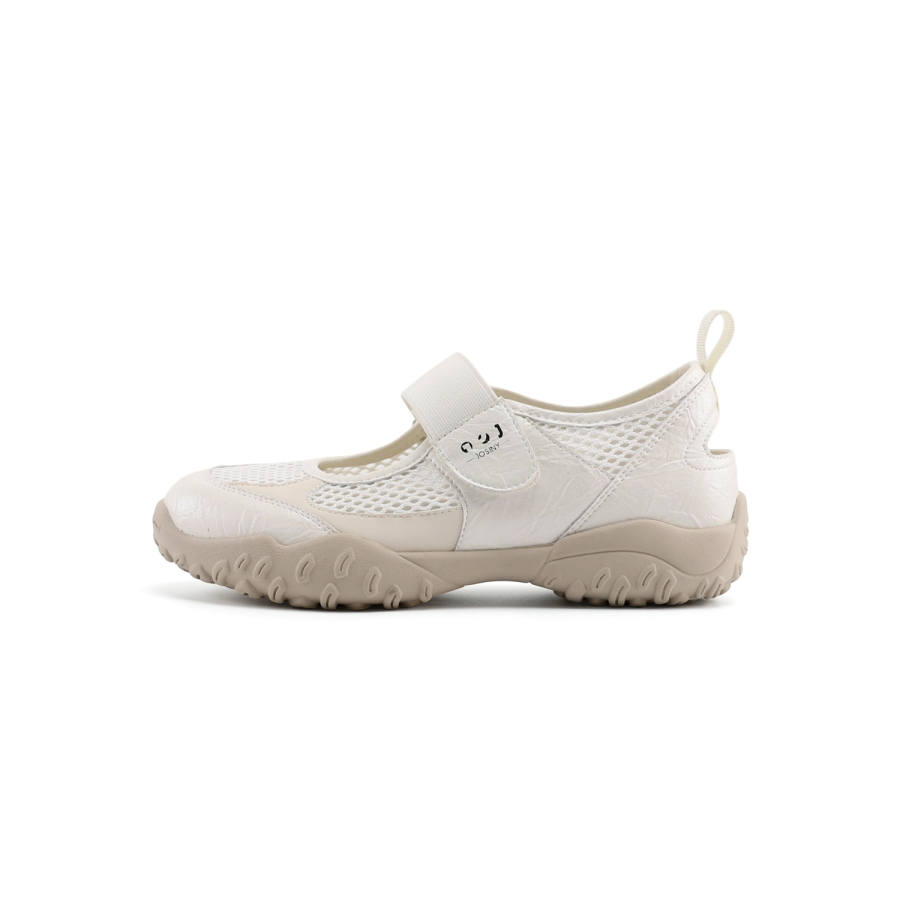 JOSINY Synthetic Leather Mary Jane Shoes Women's Ecru