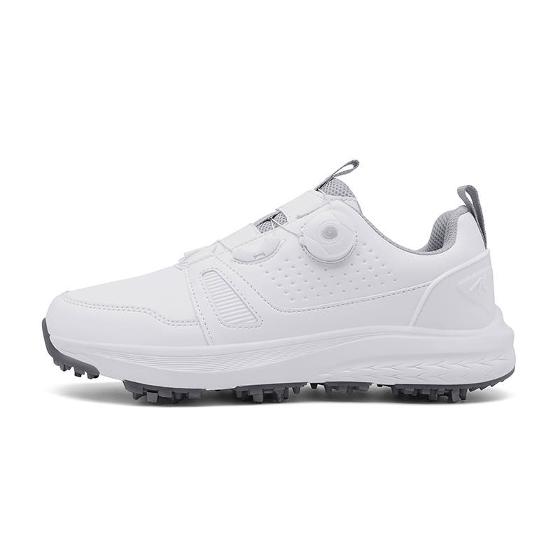JYVME Golf Shoes Men's Low Top White/Black