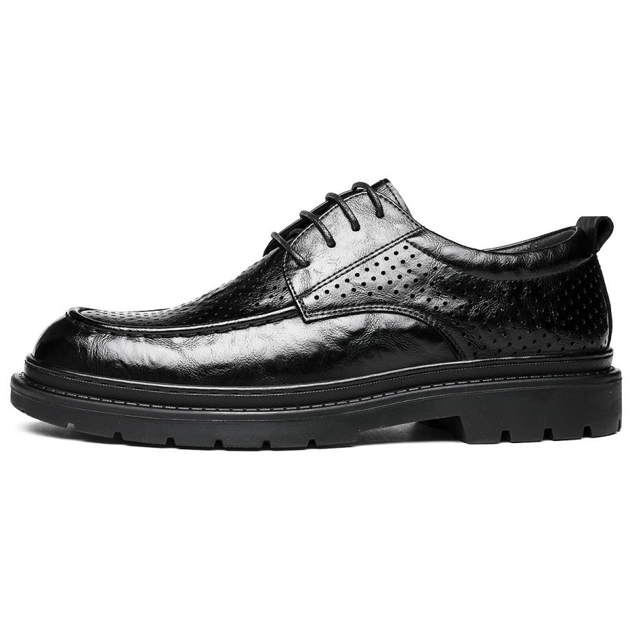 CHINT CHINT Casual Leather Shoes Men's Low Top Black