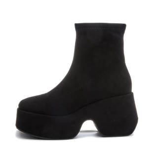 POOQ Ankle Boots Women's Black/Yellow Leopard