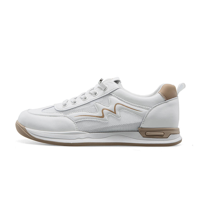 KANGNAI Cow Split Leather Abrasion Resistant Breathable Lightweight Rebound Low top Casual Shoes Women's