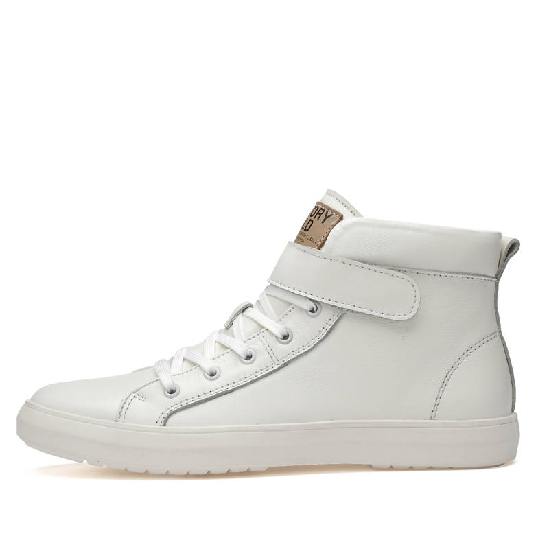 YINGLUNQISHI Top Grain Cow Leather Casual Shoes Men's White