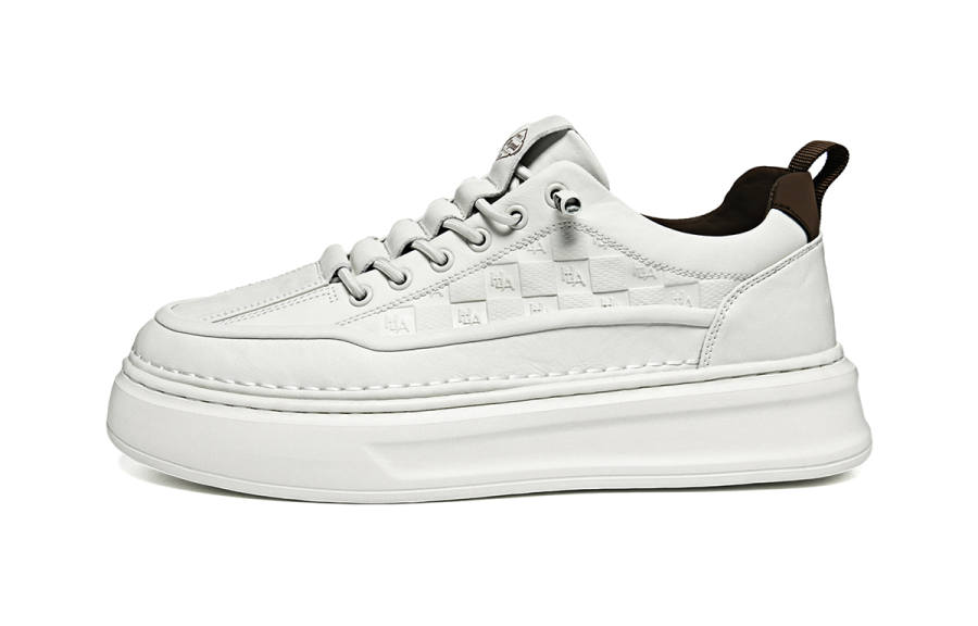HLA Skateboard Shoes Men's Low Top White, Beige, Black