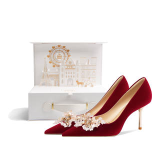 VVKI Suede High Heels Women's Blooming Magnolia
