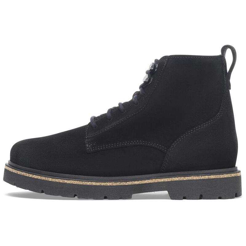 Birkenstock Highwood Lace Mid Suede Short Combat Boots Women's Black Narrow