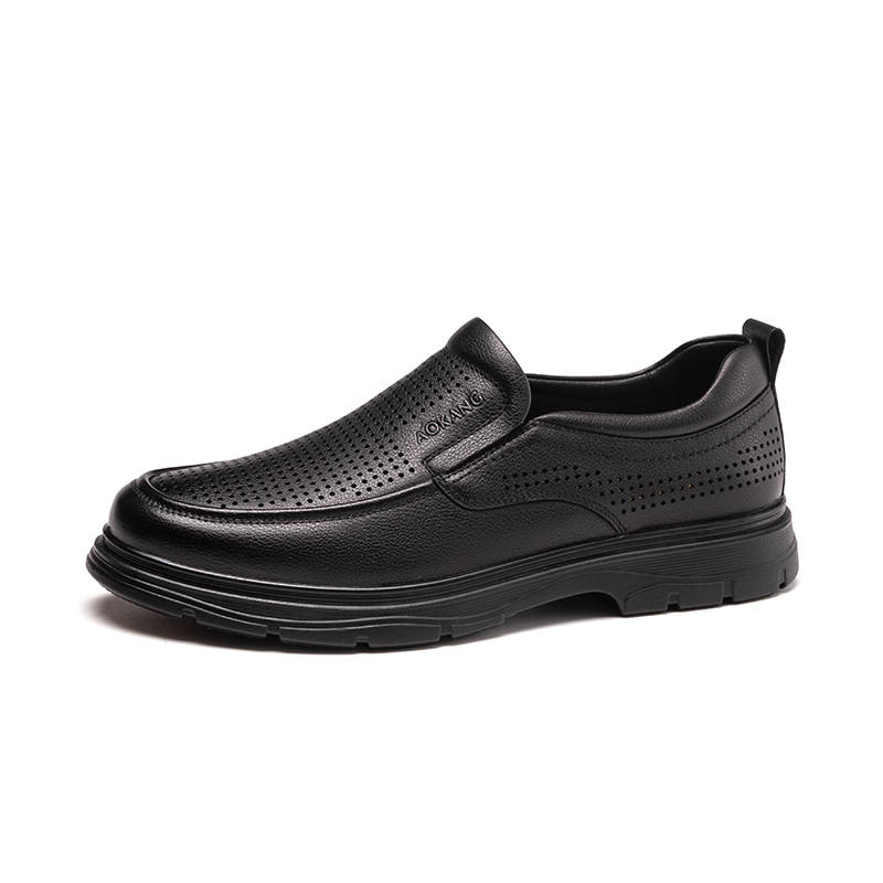 AOKANG Casual Leather Shoes Men's Black