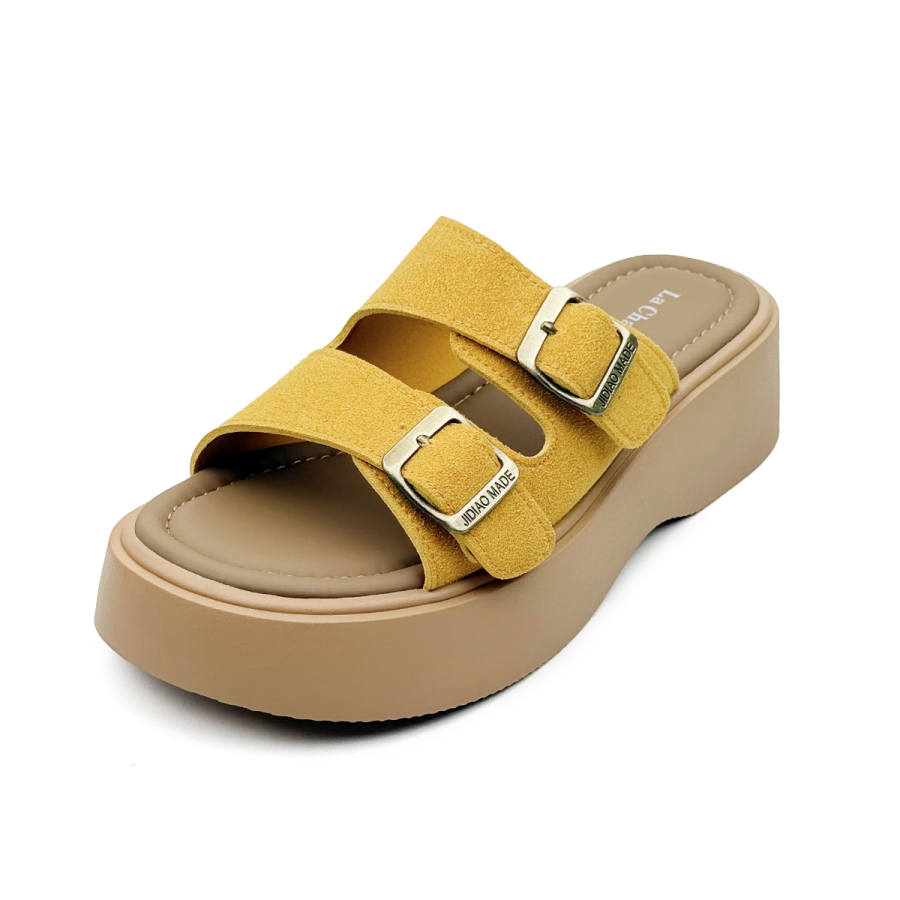 La Chapelle Slip Resistant Abrasion Resistant Cushioning Slide Slippers Women's Yellow