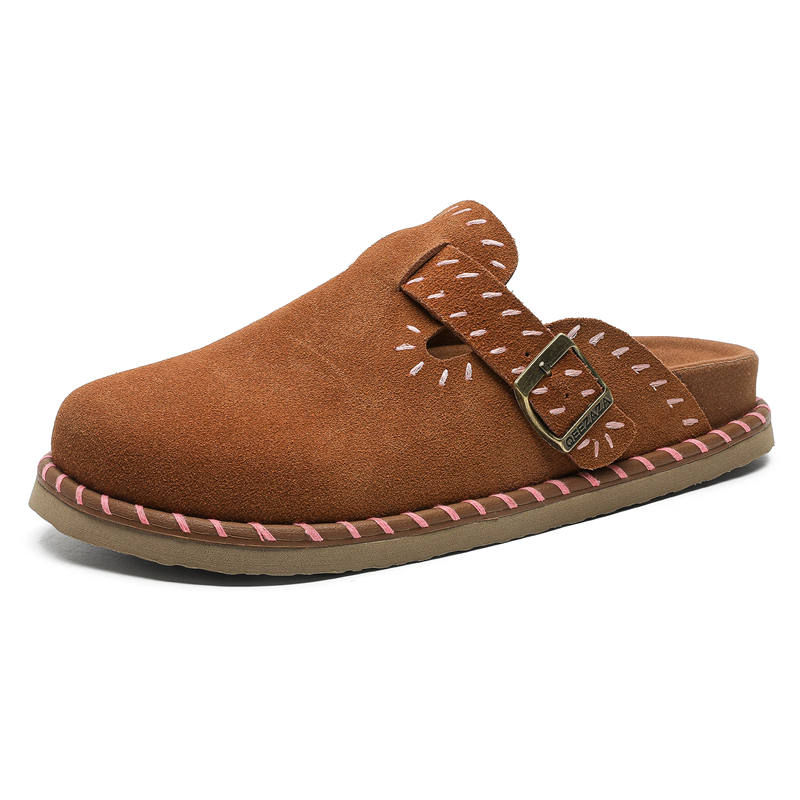 MPZY MPZY Closed Toe Slippers Unisex Dark Brown