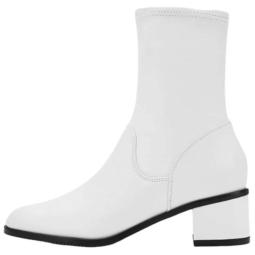 Clarks Cow Leather Ankle Boots 5CM Women's White