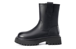 EBLAN Leather Comfortable And Versatile, Fleece Lined Platform Ankle Boots Women's Black